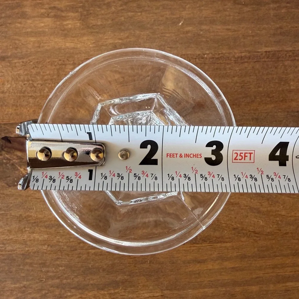 Set of 3 Clear Glass Taper Candle Holders Hexagonal Base 4 inch